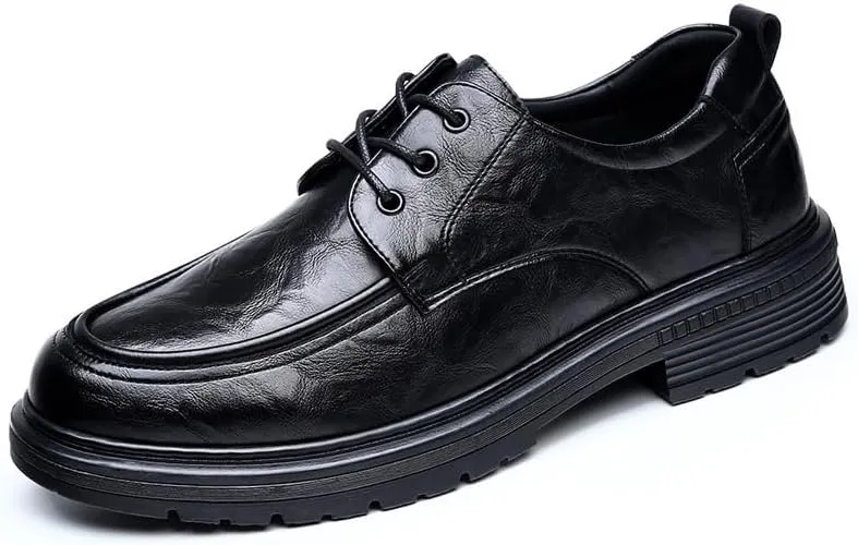 Men's Classic Business Dress Shoes Mens Lace-up Patent Leather Tuxedo Shoes Comfort Soft Men Derby Shoes(7)