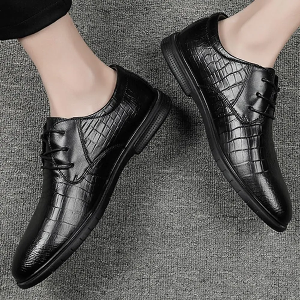 Men's Comfort Orthopedic Dress Shoes Fashion Dress Business Formal Derby Shoes Pointed Toe Floral Patent Leather Lace Up Oxford Shoes for Men
