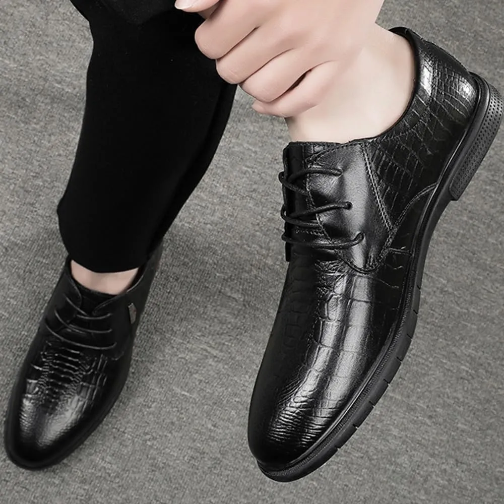 Men's Comfort Orthopedic Dress Shoes Fashion Dress Business Formal Derby Shoes Pointed Toe Floral Patent Leather Lace Up Oxford Shoes for Men