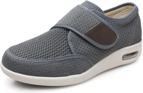 Men's Diabetic Elderly Shoes - Plus Size, Adjustable, Non-Slip, Double Insole, Air Cushion Bottom Walking Shoes