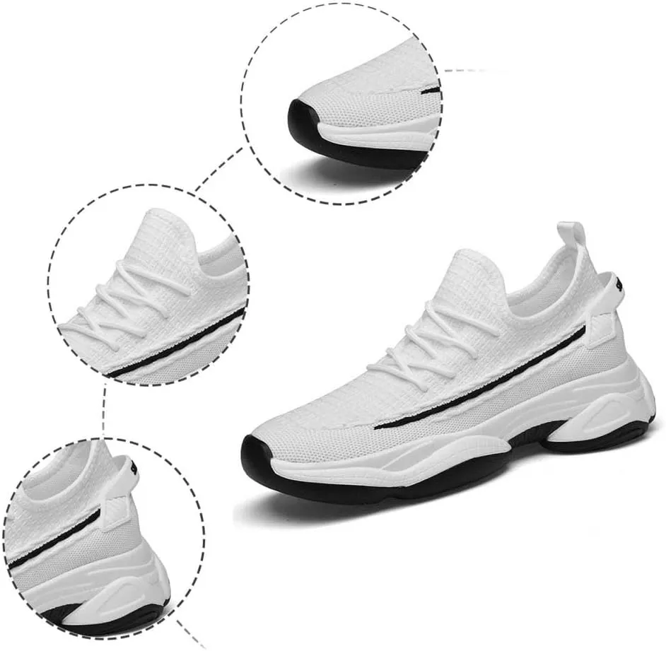 Men's Elevator Shoes Sneakers 3 inch Hidden Height Increase Breathable Lightweight Athletic Casual Shoes for Men