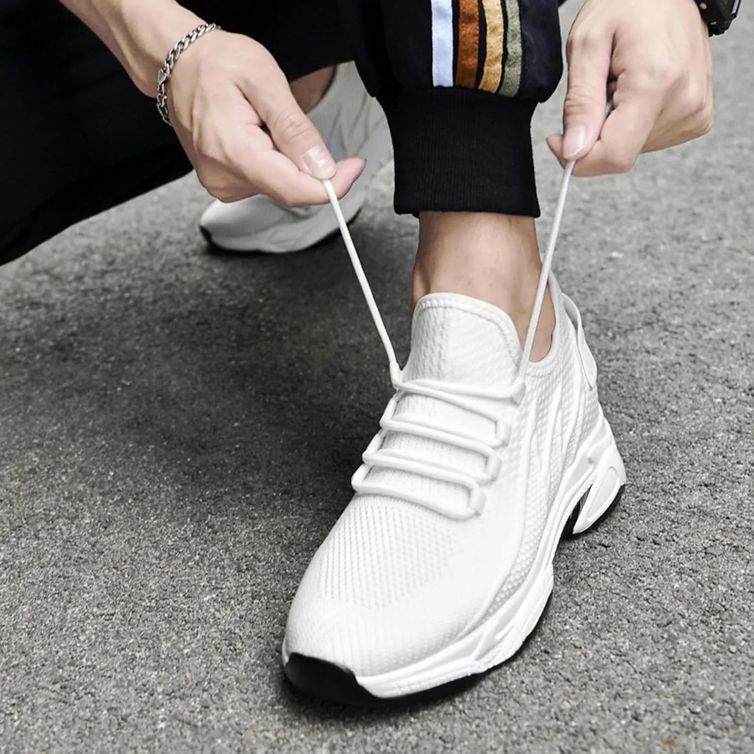 Men's Elevator Sneakers 3 inch Hidden Height Increase Breathable Mesh Lightweight Athletic Casual Shoes for Men