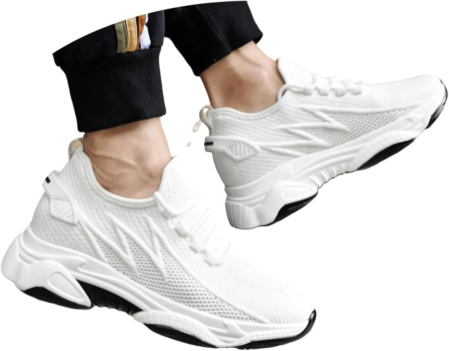 Men's Elevator Sneakers 3 inch Hidden Height Increase Breathable Mesh Lightweight Athletic Casual Shoes for Men