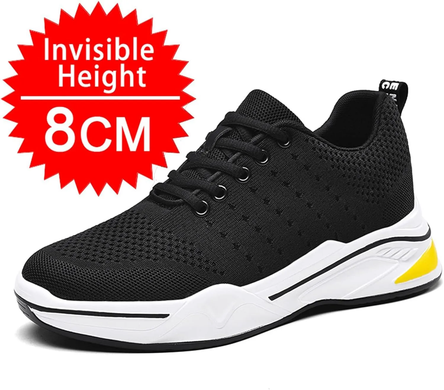 Men's Elevator Sneakers 4/6/8/10 cm Invisible Height Increase Breathable Mesh Lightweight Athletic Casual Shoes