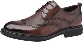 Men's Invisible Height Increasing Elevator Shoes Mens Dress Shoes Lace-up Luxury Leather Brogue Mens Flats Shoes Casual British Style Men's Oxfords Dress Shoes for Man
