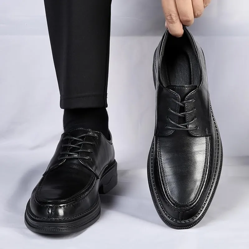 Men's Lace-Up Tuxedo Shoes Patent Leather Formal Dress Shoes Comfortable Office Wear Mens Derby Shoes(Black,7.5)