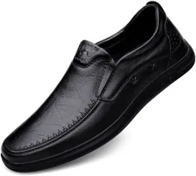 Men's Leather Shoes Mens Slip On Wingtip Oxford Shoes Lightweight Comfortable Casual Business Formal Shoes