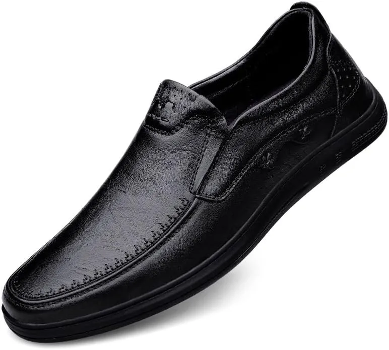 Men's Leather Shoes Mens Slip On Wingtip Oxford Shoes Lightweight Comfortable Casual Business Formal Shoes