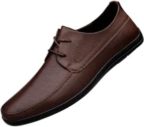 Men's Lightweight Comfortable Thick-Soled Oxford Shoes - Casual Fashion Lace Up Leather Business Shoes