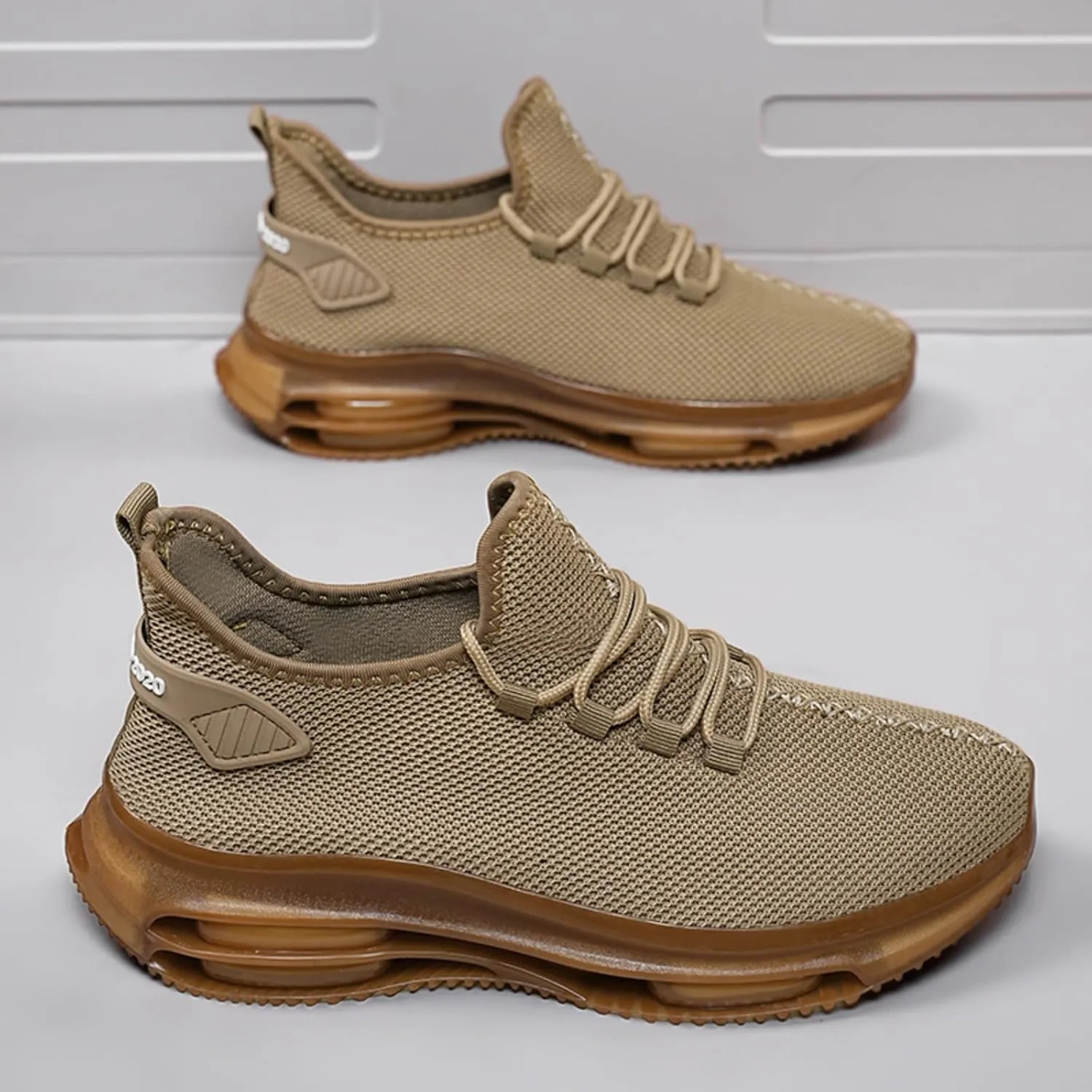 Men's Lightweight Double - air Cushion Walking, High - Elasticity Running Shoes, Workout Shoes, Breathable Mesh Fashion Casual Sneakers