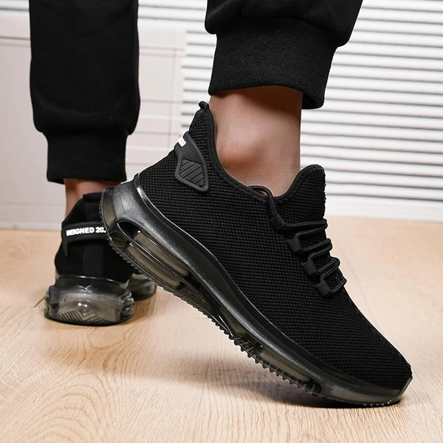Men's Lightweight Double - air Cushion Walking, High - Elasticity Running Shoes, Workout Shoes, Breathable Mesh Fashion Casual Sneakers