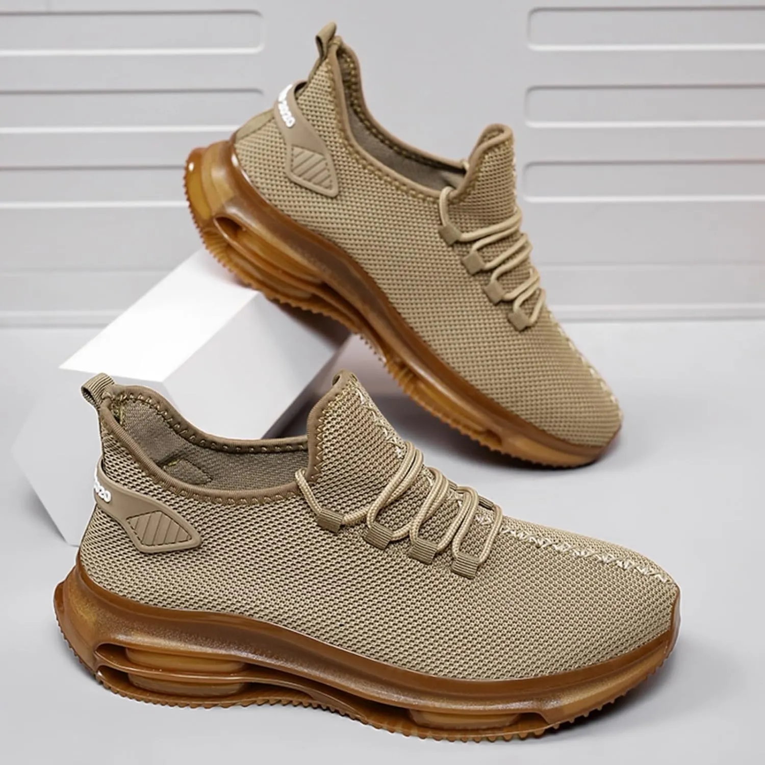 Men's Lightweight Double - air Cushion Walking, High - Elasticity Running Shoes, Workout Shoes, Breathable Mesh Fashion Casual Sneakers