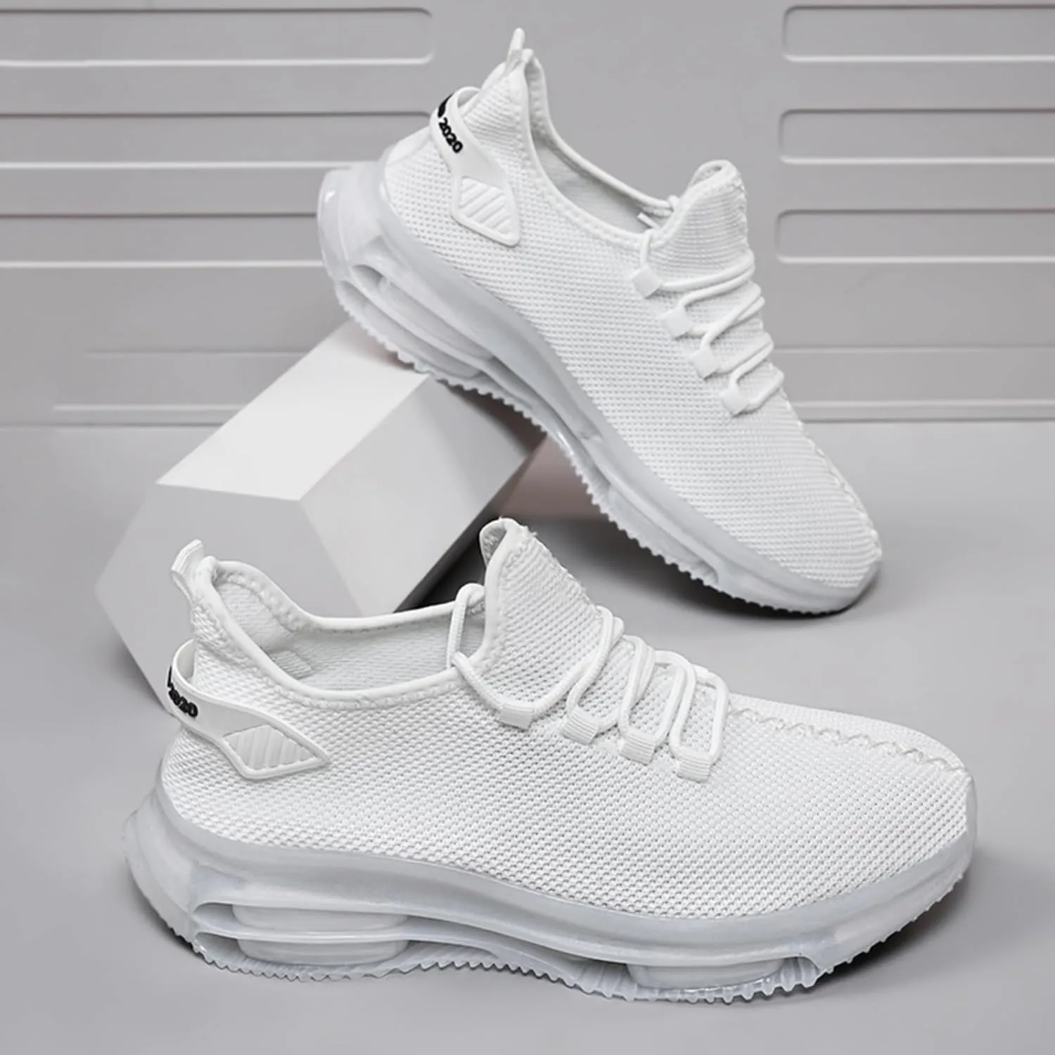 Men's Lightweight Double - air Cushion Walking, High - Elasticity Running Shoes, Workout Shoes, Breathable Mesh Fashion Casual Sneakers