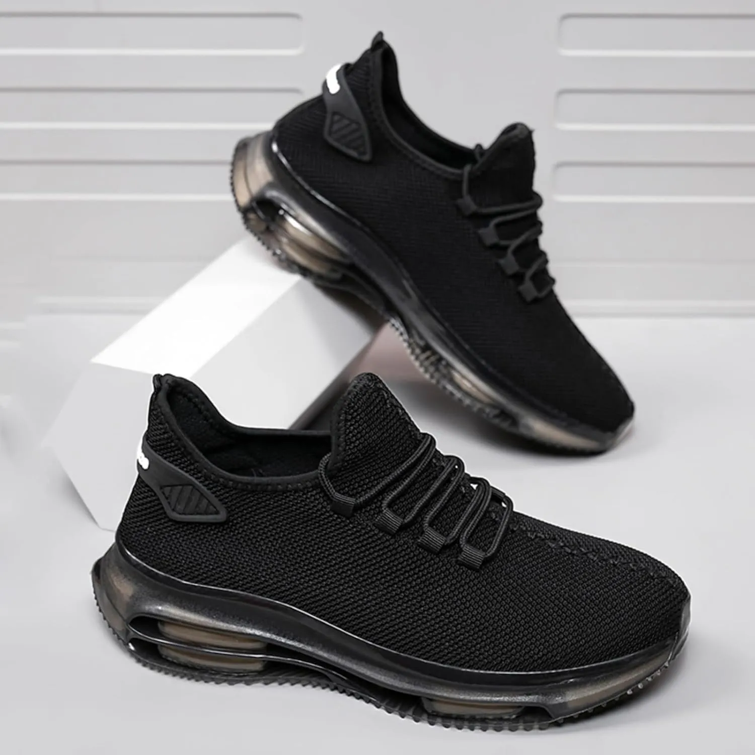 Men's Lightweight Double - air Cushion Walking, High - Elasticity Running Shoes, Workout Shoes, Breathable Mesh Fashion Casual Sneakers