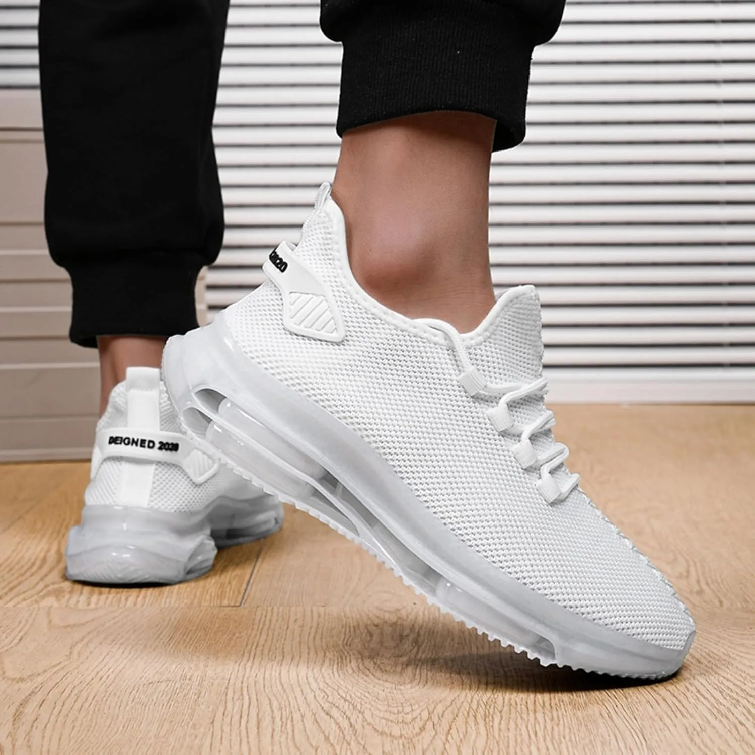 Men's Lightweight Double - air Cushion Walking, High - Elasticity Running Shoes, Workout Shoes, Breathable Mesh Fashion Casual Sneakers