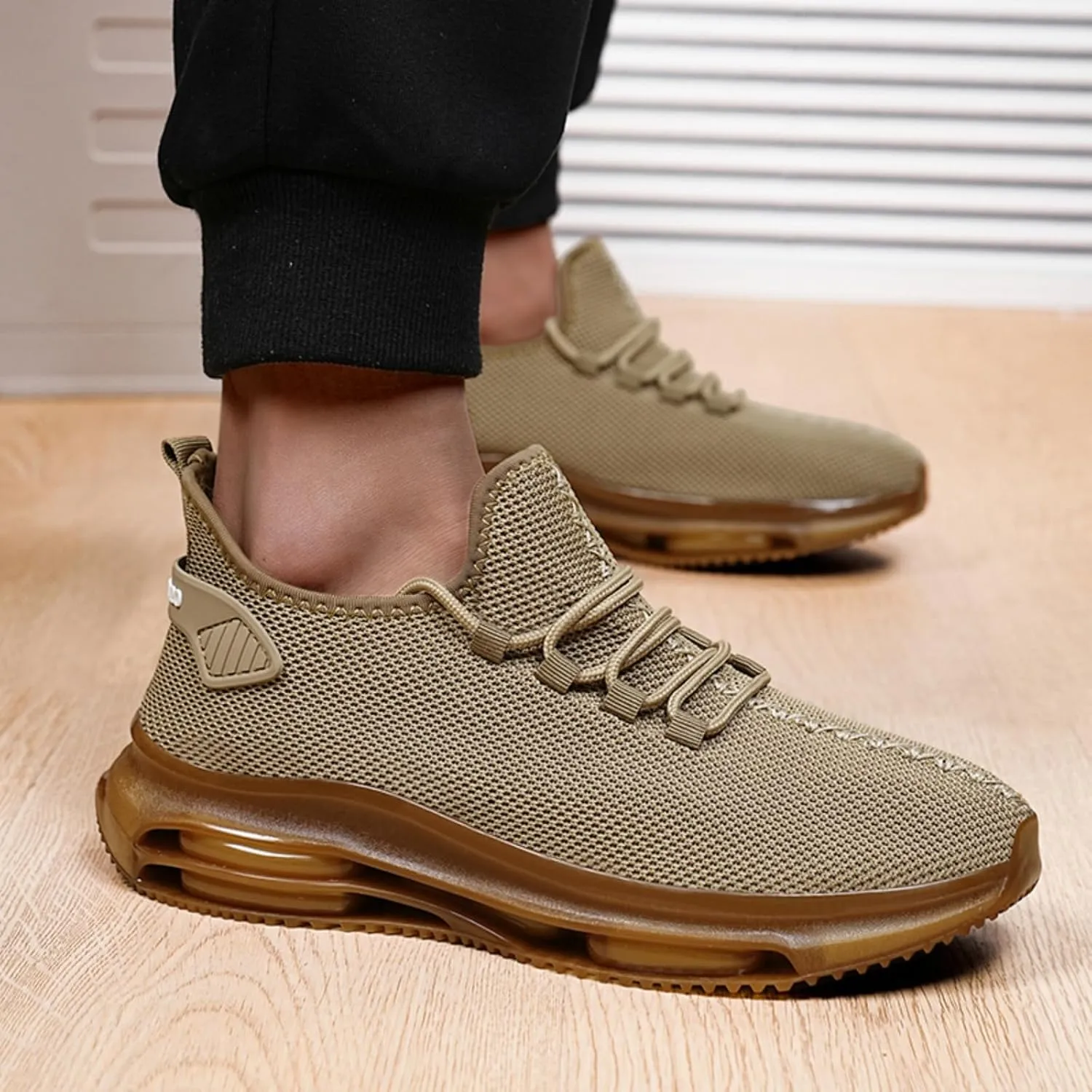 Men's Lightweight Double - air Cushion Walking, High - Elasticity Running Shoes, Workout Shoes, Breathable Mesh Fashion Casual Sneakers