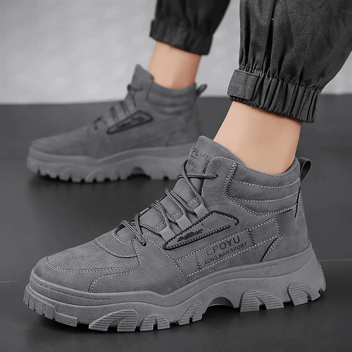 Mens Loafers & Slip-Ons Men Fashion Walking Sneakers Non Slip Work Shoes Comfortable Leather Casual Athletic