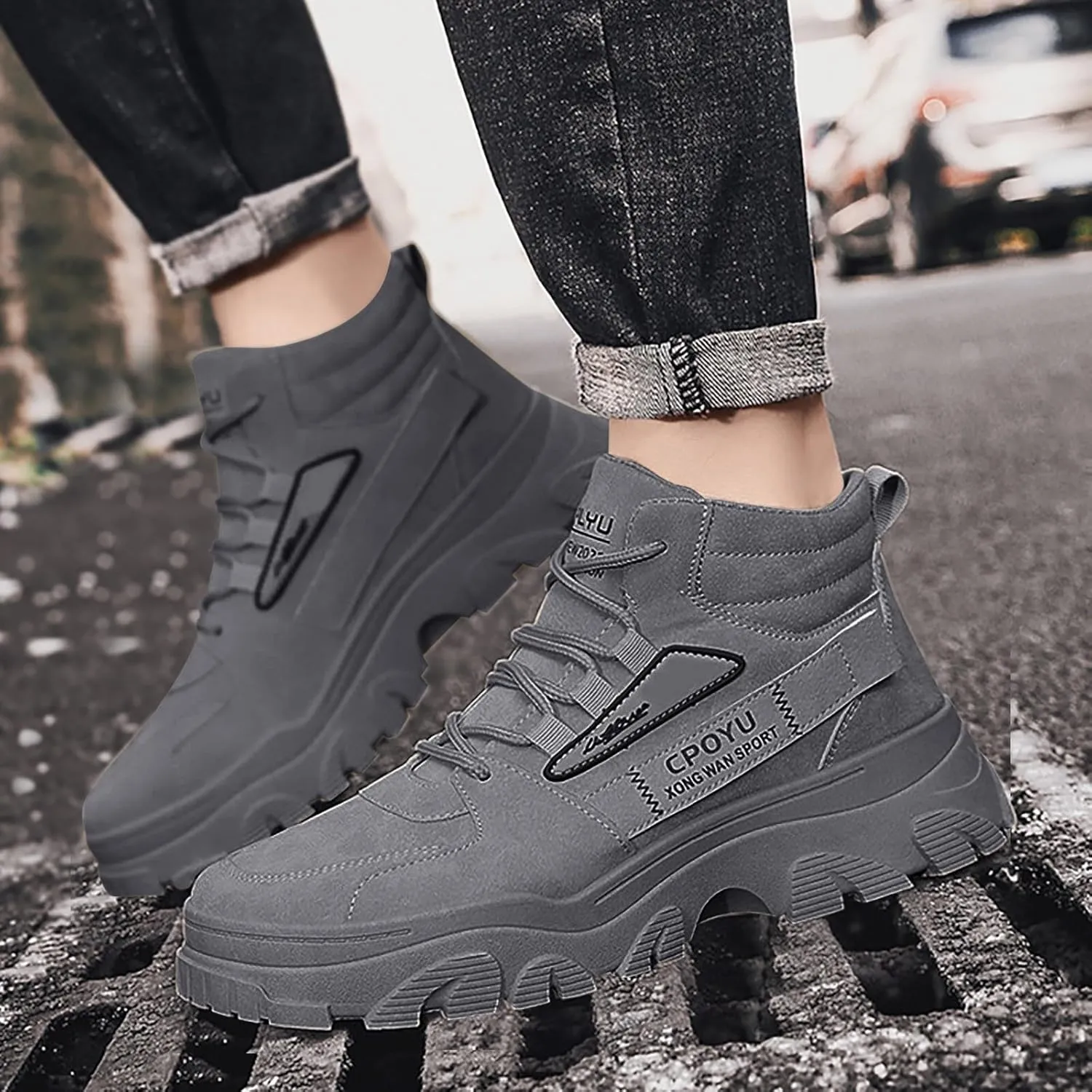Mens Loafers & Slip-Ons Men Fashion Walking Sneakers Non Slip Work Shoes Comfortable Leather Casual Athletic
