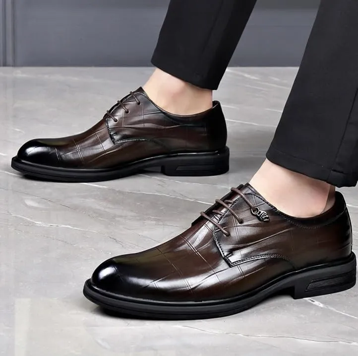Mens Oxford Men's Luxury Dress Shoes Modern Leather Business Oxford Dress Shoes Classic Lace-up Formal Tuxedo Derby Shoes Dress Shoes(Brown,10)