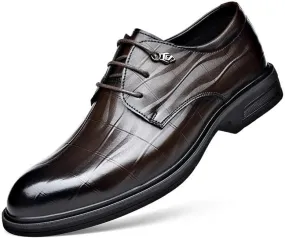Mens Oxford Men's Luxury Dress Shoes Modern Leather Business Oxford Dress Shoes Classic Lace-up Formal Tuxedo Derby Shoes Dress Shoes(Brown,10)