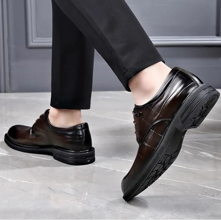 Mens Oxford Men's Luxury Dress Shoes Modern Leather Business Oxford Dress Shoes Classic Lace-up Formal Tuxedo Derby Shoes Dress Shoes(Brown,10)