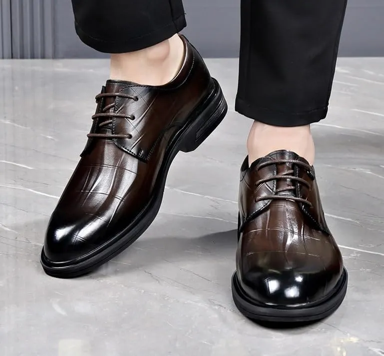Mens Oxford Men's Luxury Dress Shoes Modern Leather Business Oxford Dress Shoes Classic Lace-up Formal Tuxedo Derby Shoes Dress Shoes(Brown,10)