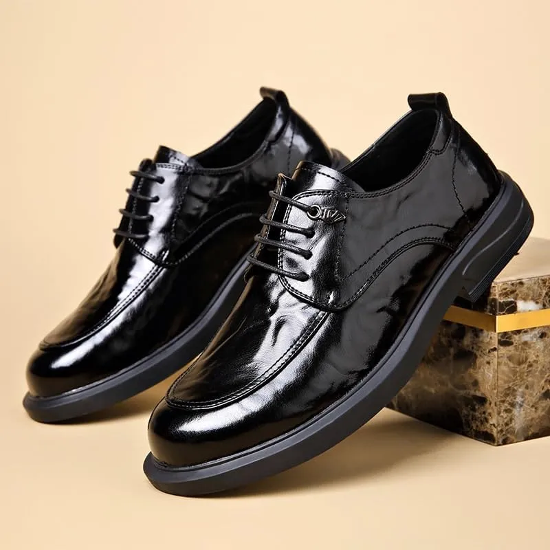 Mens Oxford Men's Oxford Shoes Anti-Slip Mid Chunky Heels Formal Shoes Comfort Soft Oxford Superior Flexural Leather Fashion Dress Sneakers Business Casual Derby Shoes Dress Shoes(8.5)