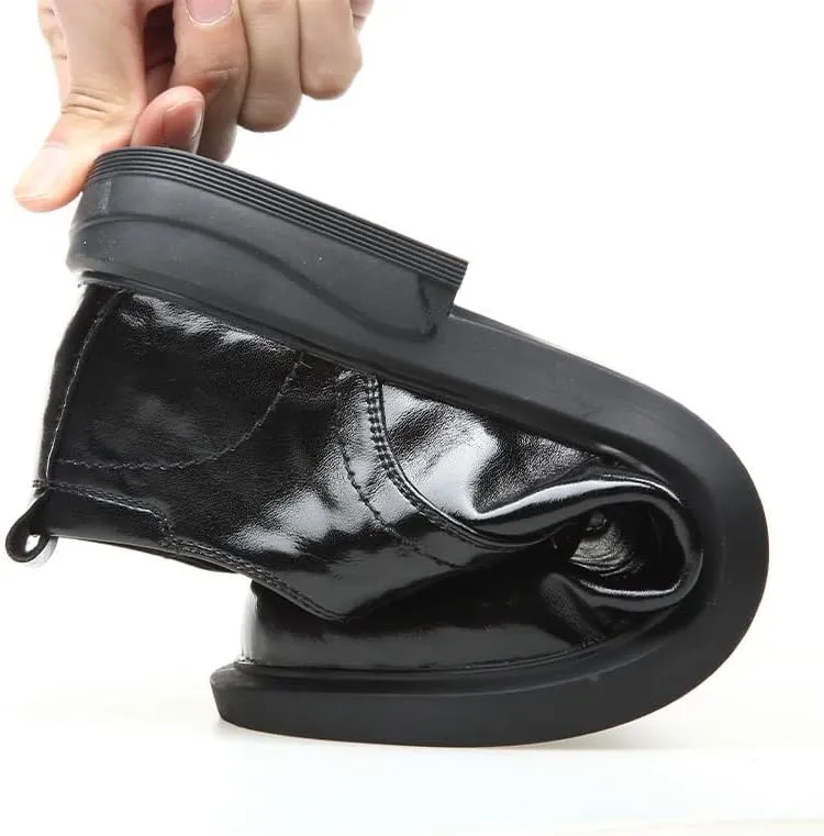 Mens Oxford Men's Oxford Shoes Anti-Slip Mid Chunky Heels Formal Shoes Comfort Soft Oxford Superior Flexural Leather Fashion Dress Sneakers Business Casual Derby Shoes Dress Shoes(8.5)