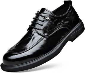 Mens Oxford Men's Oxford Shoes Anti-Slip Mid Chunky Heels Formal Shoes Comfort Soft Oxford Superior Flexural Leather Fashion Dress Sneakers Business Casual Derby Shoes Dress Shoes(8.5)