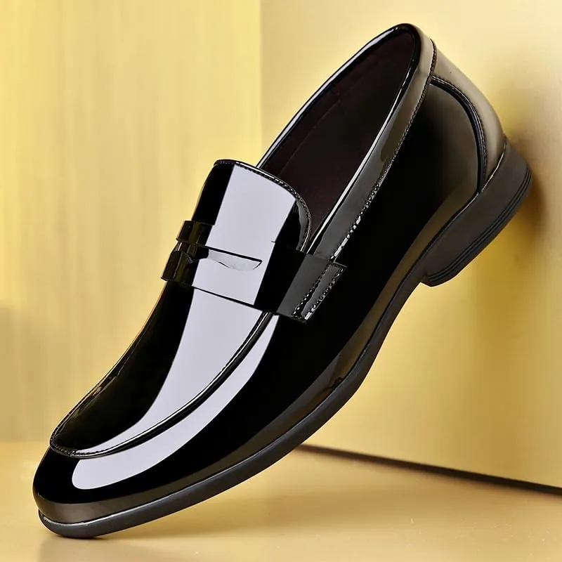 Mens Oxford Men's Shiny Patent Leather Dress Shoes Formal Business Casual Oxford Trendy Tuxedo Shoes for Men Non Slip Casual Business Work Formal Shoes Dress Shoes(7.5)