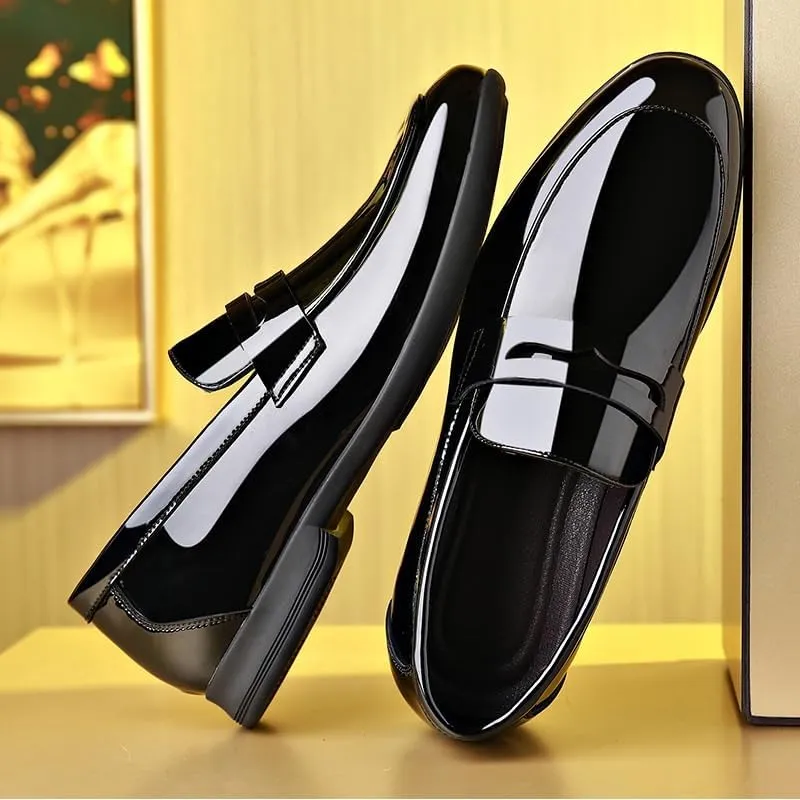 Mens Oxford Men's Shiny Patent Leather Dress Shoes Formal Business Casual Oxford Trendy Tuxedo Shoes for Men Non Slip Casual Business Work Formal Shoes Dress Shoes(7.5)