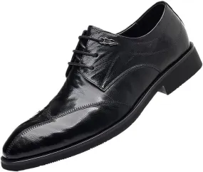 Men's Patent Leather Dress Shoes Fashion Classic Formal Business Oxford Shoes Lace Up Low Non-Slip Walking Derby Shoes for Men