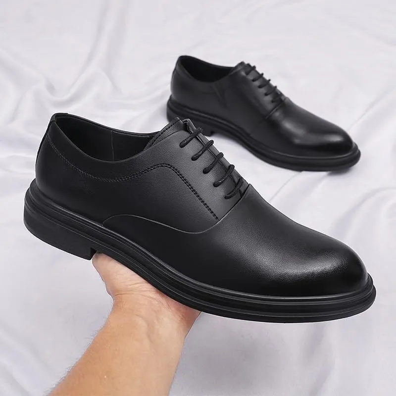 Men's Patent Leather Lace Up Dress Shoes Mens Formal Business Pointed Toe Oxfords Shoes Modern Casual Non Slip Business Work Formal Shoes(7.5)