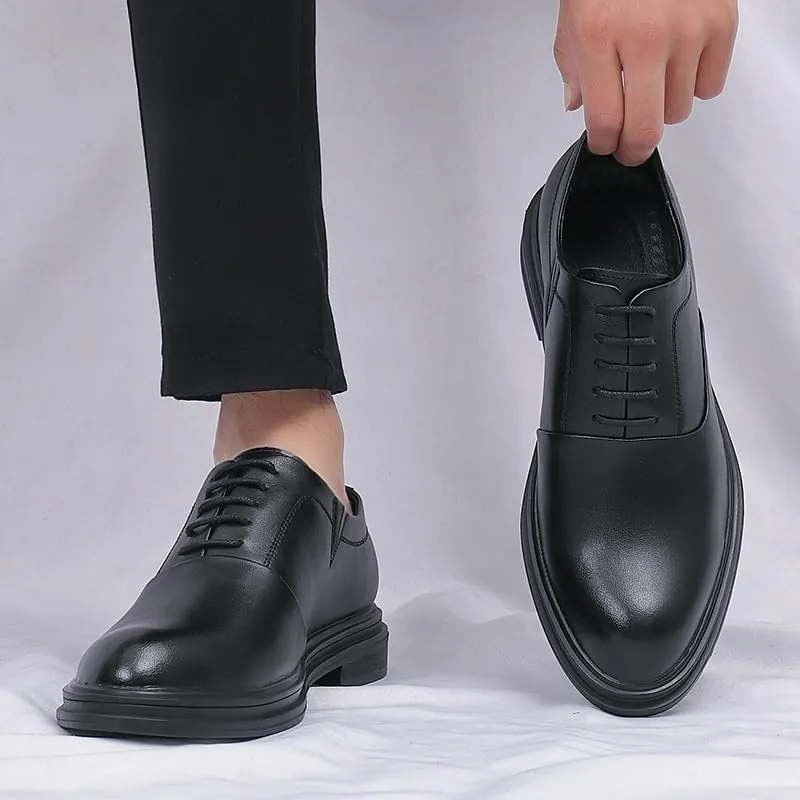 Men's Patent Leather Lace Up Dress Shoes Mens Formal Business Pointed Toe Oxfords Shoes Modern Casual Non Slip Business Work Formal Shoes(7.5)
