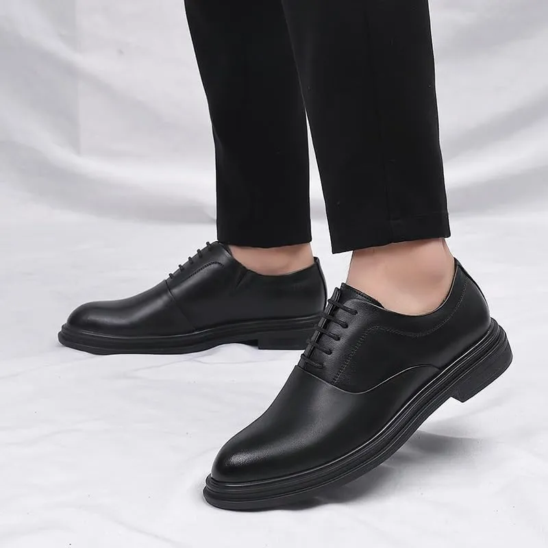 Men's Patent Leather Lace Up Dress Shoes Mens Formal Business Pointed Toe Oxfords Shoes Modern Casual Non Slip Business Work Formal Shoes(7.5)