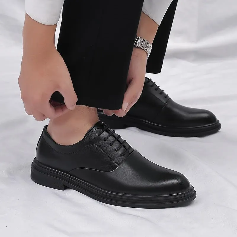 Men's Patent Leather Lace Up Dress Shoes Mens Formal Business Pointed Toe Oxfords Shoes Modern Casual Non Slip Business Work Formal Shoes(7.5)