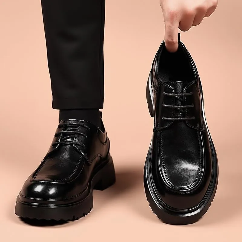 Mens Retro Comfortable Business Height Increasing Non-Slip Softsole Walking Oxford Shoes Men's Casual Walking Shoes Office Flats