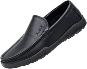 Men's Slip On Hands Free Leather Walking Work Loafers for Driving Walking Wedding Outdoor Indoor Size Wide Width Comfortable