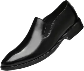 Men's Slip-On Wingtip Oxford Shoes - Lightweight Formal Leather Dress Sneakers for Business & Casual Wear