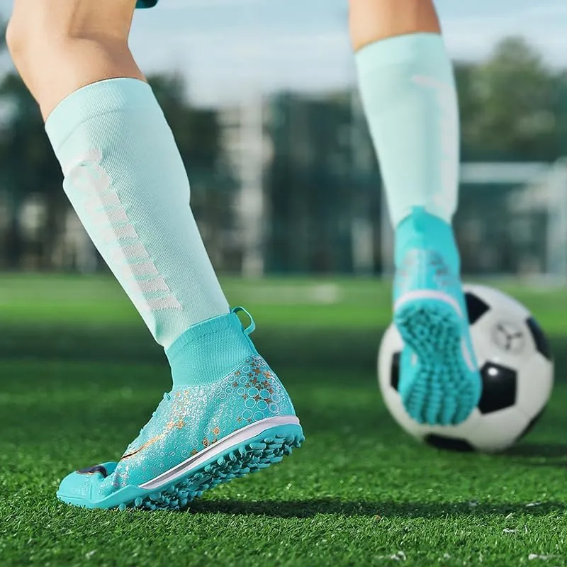 Men's Soccer Cleats Indoor Turf Lightweight Performance Training Soccer Shoes Soft Ground Athletic Football Boots Outdoor