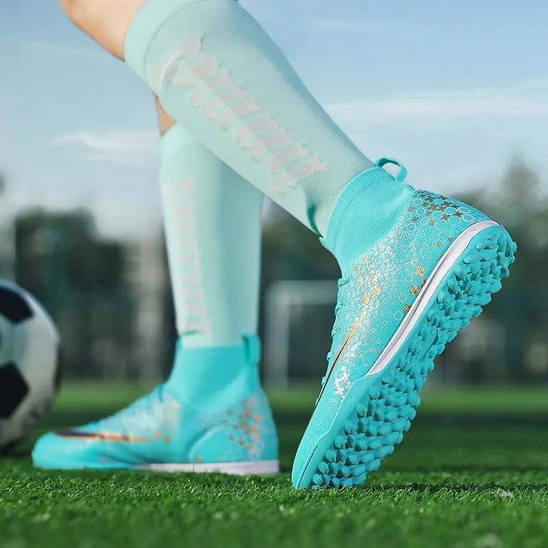 Men's Soccer Cleats Indoor Turf Lightweight Performance Training Soccer Shoes Soft Ground Athletic Football Boots Outdoor