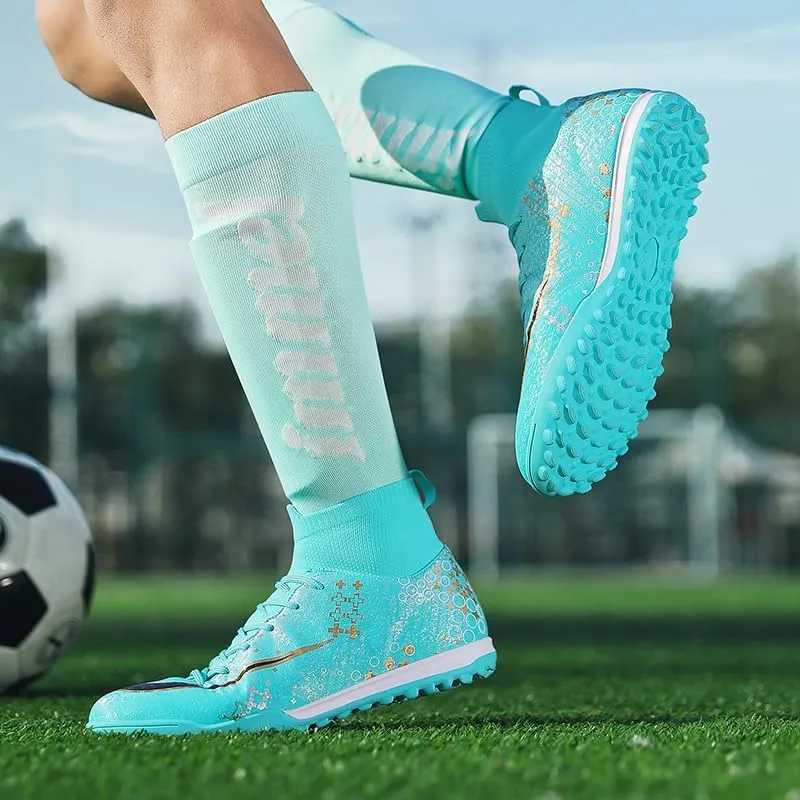 Men's Soccer Cleats Indoor Turf Lightweight Performance Training Soccer Shoes Soft Ground Athletic Football Boots Outdoor