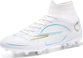 Men's Soccer Shoes Football Cleats High-Tops Lace-Up Non-Slip Spikes AG/FG