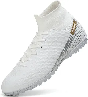 Men's Soccer Shoes Football Cleats High-Tops Lace-Up Non-Slip Spikes AG/FG