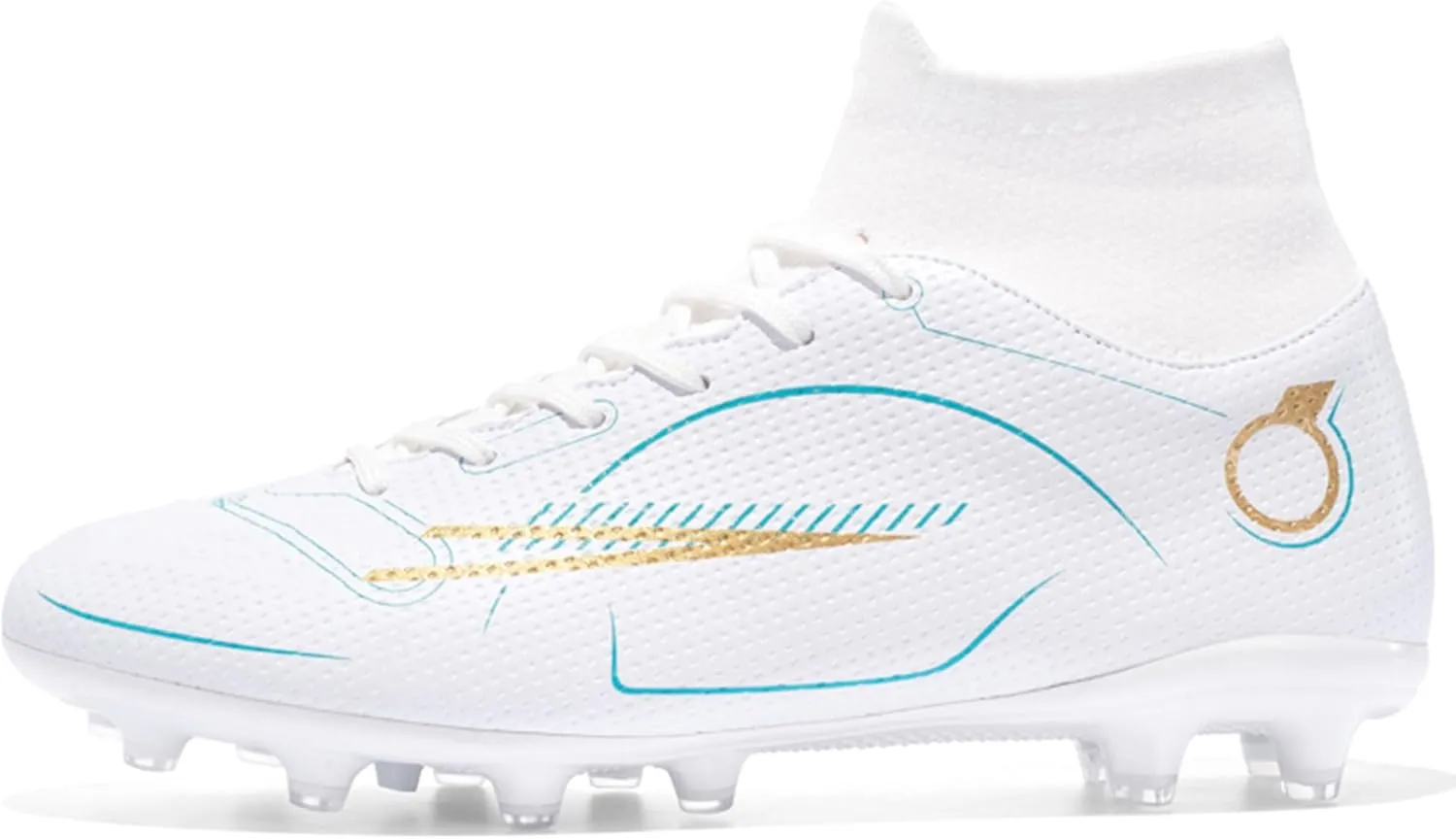 Men's Soccer Shoes Football Cleats High-Tops Lace-Up Non-Slip Spikes AG/FG