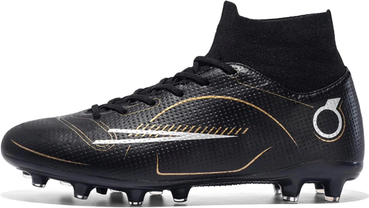 Men's Soccer Shoes Football Cleats High-Tops Lace-Up Non-Slip Spikes AG/FG
