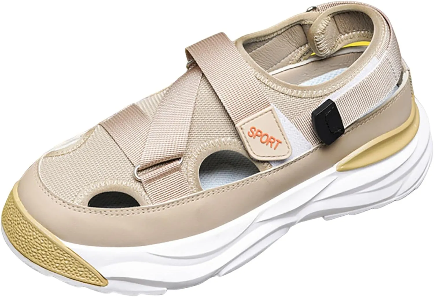 Men's Sport Sandals Non Slip Close Toe with Adjustable Strap for Summer Walking Men's Hiking Sandals with Arch Support