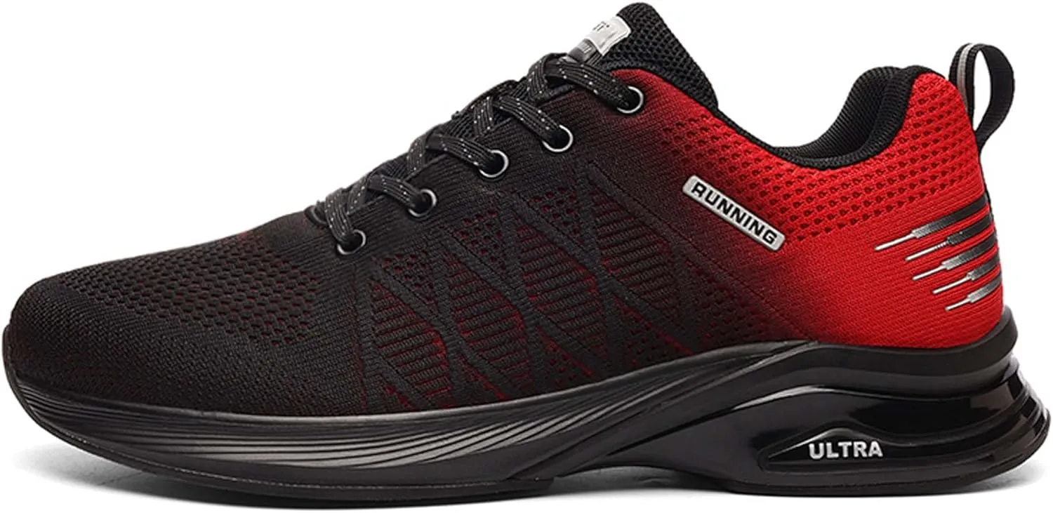 Men's Sports Running Shoes Fashion Sneakers Non-Slip Breathable Road Jogging Shoes Indoor Outdoor Fitness Running Trainers Outdoor Mesh Sports Tennis Shoes
