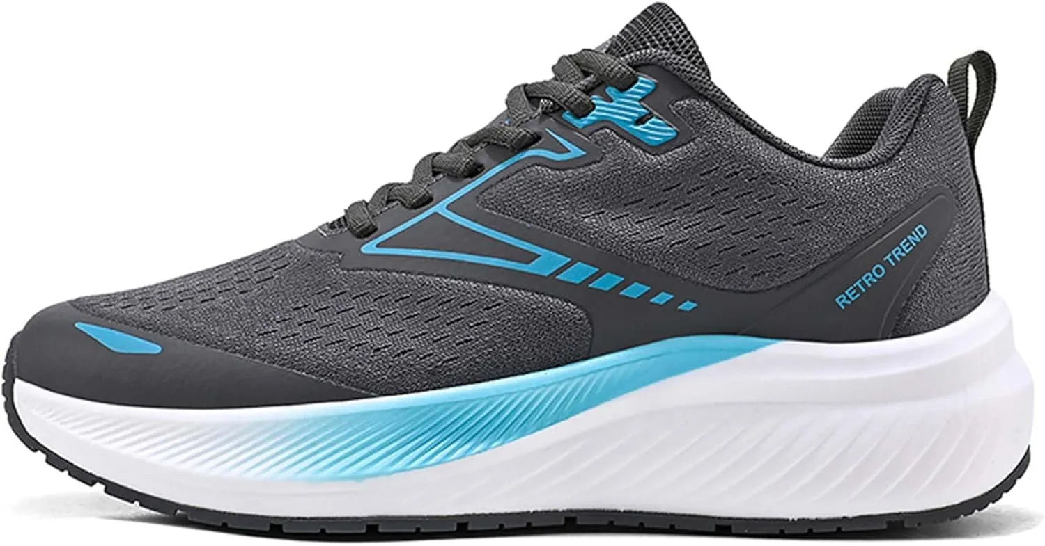 Men's Sports Running Shoes Fashion Sneakers Summer Breathable Mesh Walking Road Jogging Shoes Ladies Lace Up Lightweight Casual Walking Sneakers