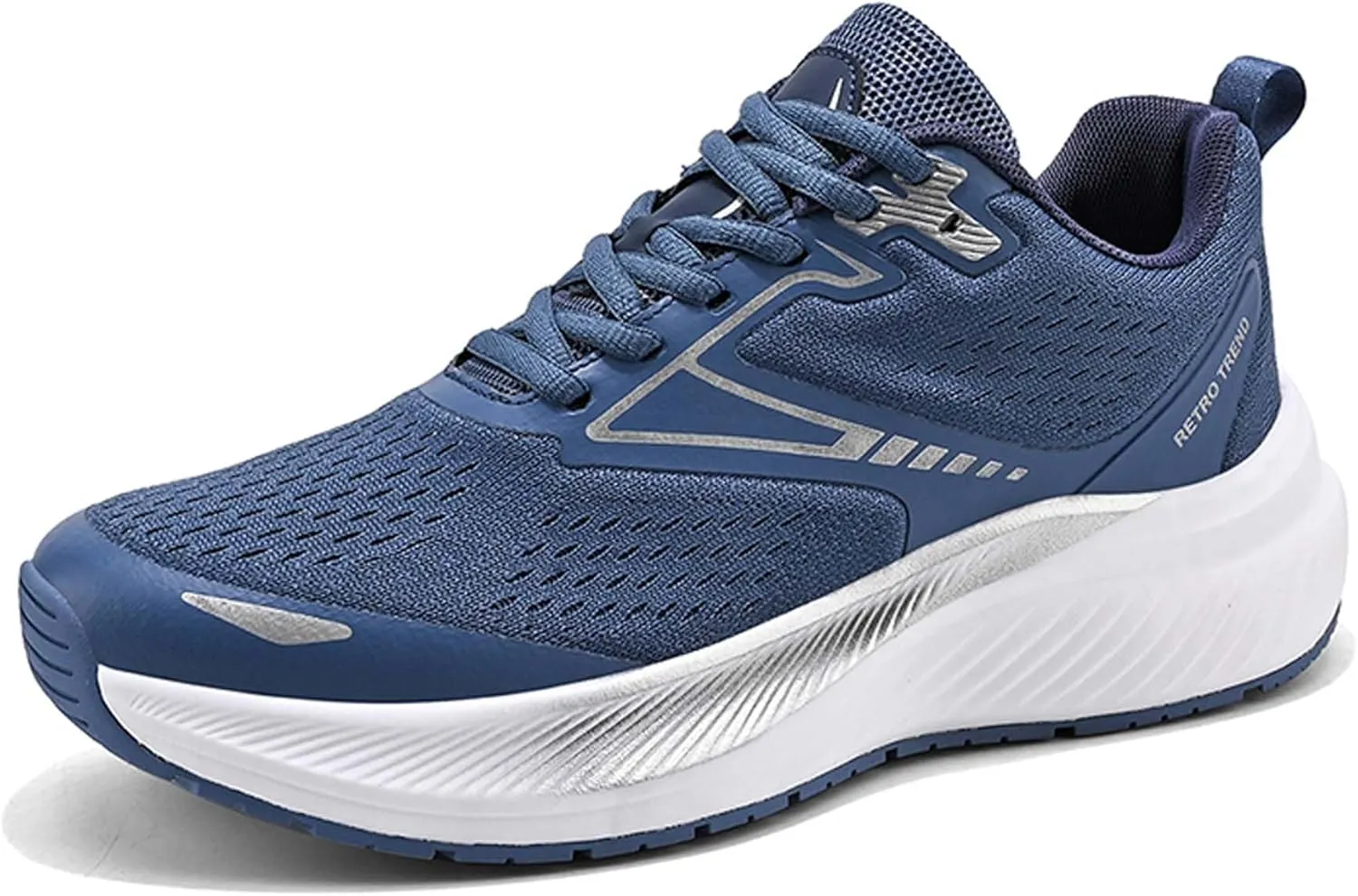 Men's Sports Running Shoes Fashion Sneakers Summer Breathable Mesh Walking Road Jogging Shoes Ladies Lace Up Lightweight Casual Walking Sneakers